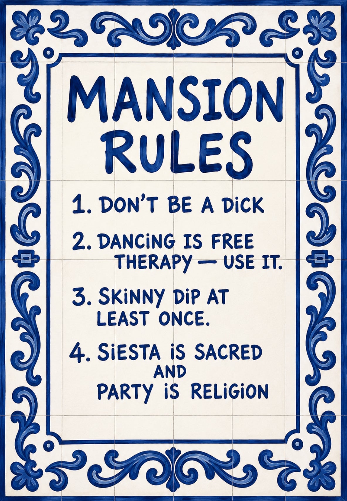 Mansion Rules Canvas PRINT