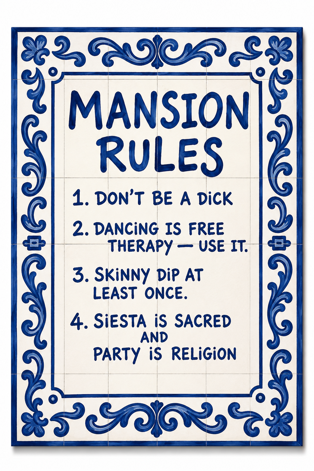 Mansion Rules Canvas PRINT