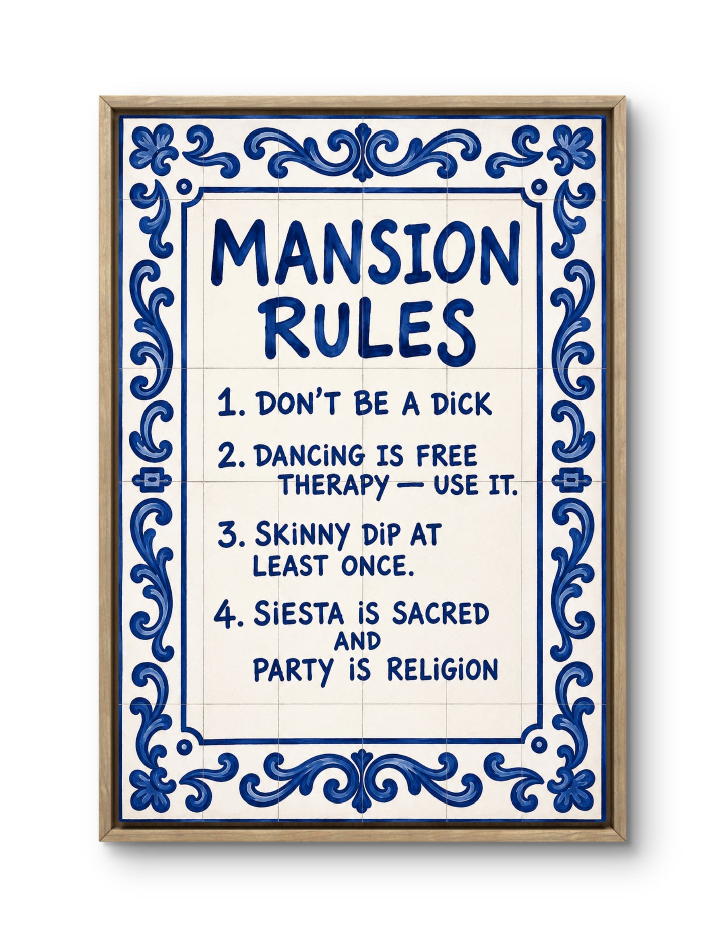 Mansion Rules Canvas PRINT